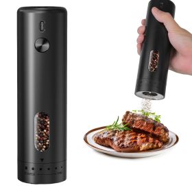 1Pc  Electric Pepper Grinder USB Rechargeable Pepper Mill Automatic Salt Grinder With 6 Adjustable Coarseness LED Light 110ML Container One Hand Opera